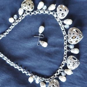 Heart and Pearl costume jewelry necklace